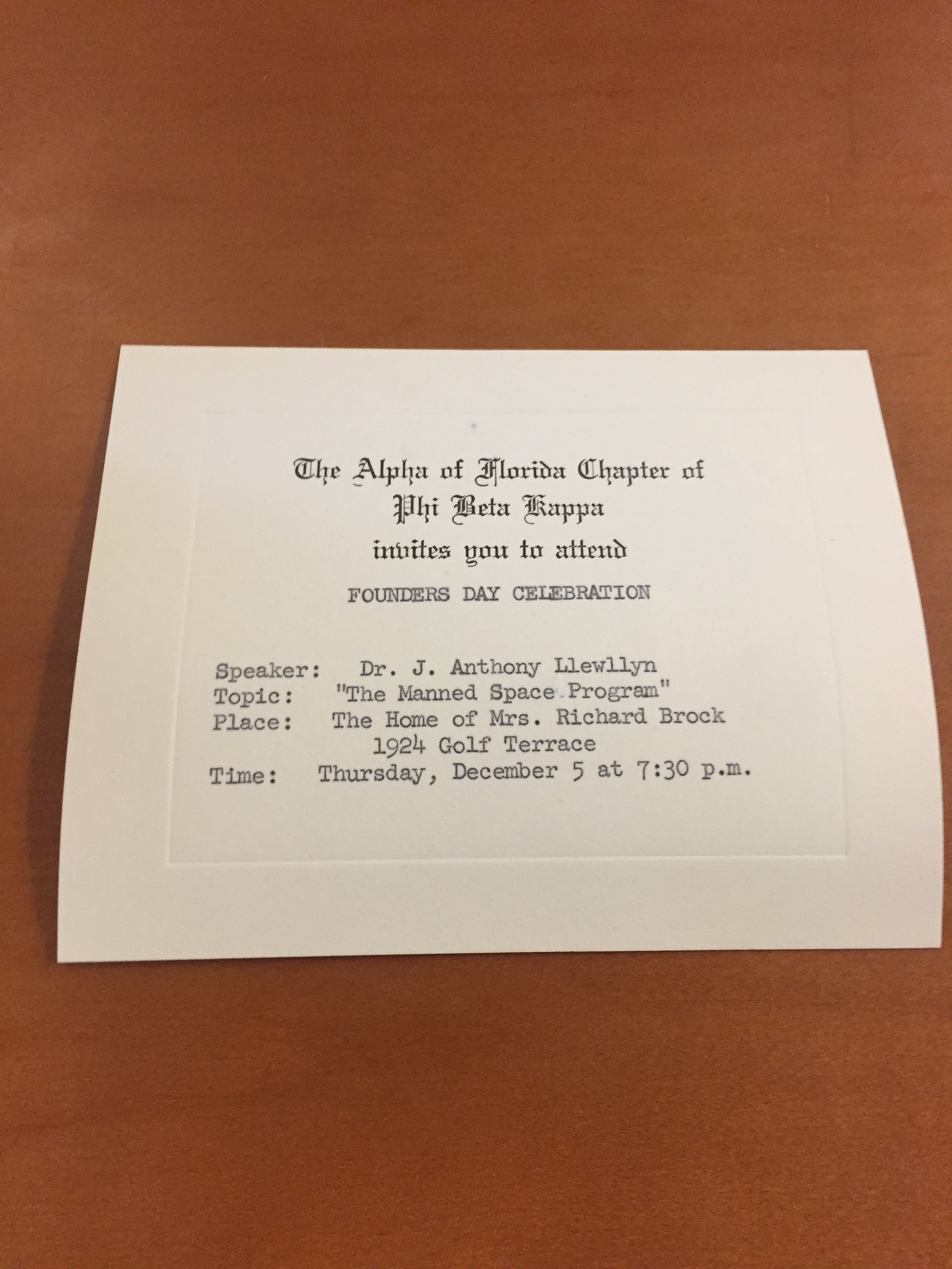 1924 - Founder's Day Invitation